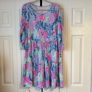 Lilly Pulitzer Geanna Swing Dress- Porto Blue You've Been Spotted print
